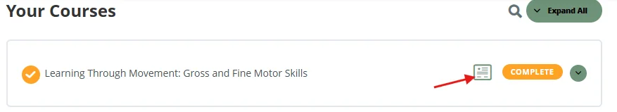 Print certificate from your courses page