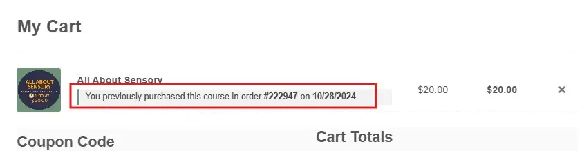You Previously Purchased This Course