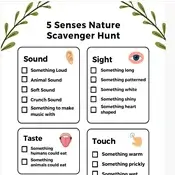 5 Senses Nature Scavenger Hunt